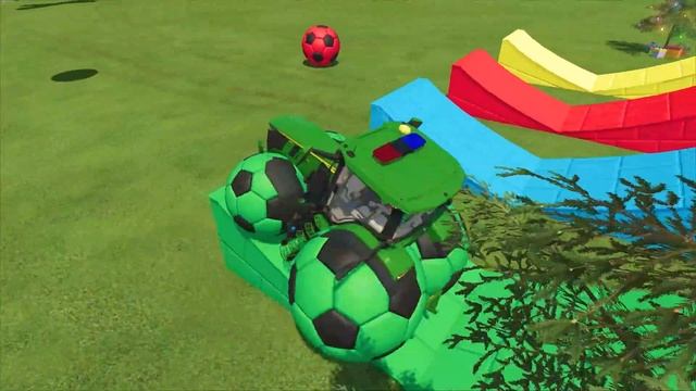 TRACTORS BALLS OF COLORS ! TRANSPORTING TRACTOR BALLS WITH COLORED TRUCKS ! Farming Simulator 22 смотреть онлайн