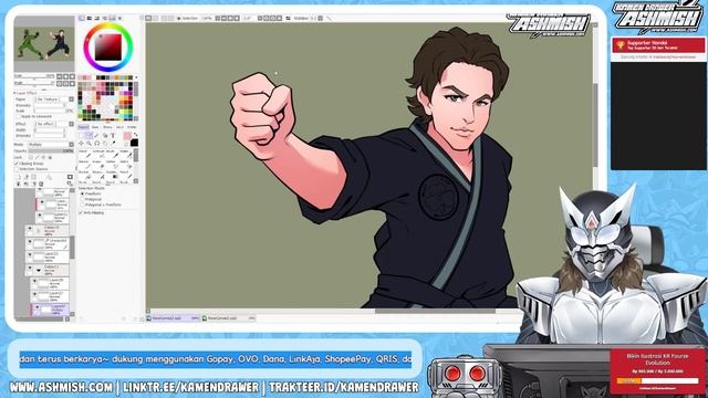 Drawing Martial Arts Tokusatsu Illustration in Paint Tool Sai 2 #speedpaint смотреть онлайн
