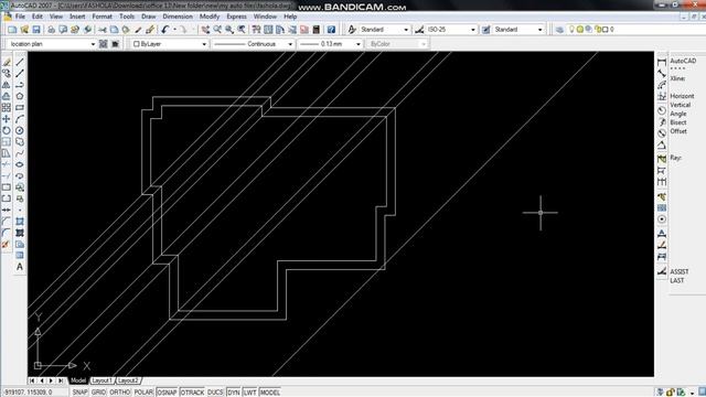 AutoCAD 2007 Tutorial (HOW TO DRAW ROOF PLAN) PART-1 смотреть онлайн