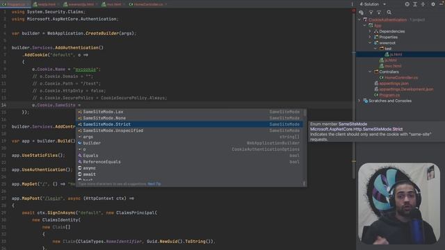 ASP.NET Core Cookie Authentication (.NET 7 Minimal Apis C#) смотреть онлайн