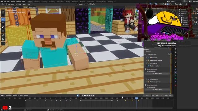 Делаем анимации майнкрафт в Blender смотреть онлайн
