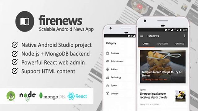 Firenews - Android News App | Codecanyon Scripts and Snippets смотреть онлайн