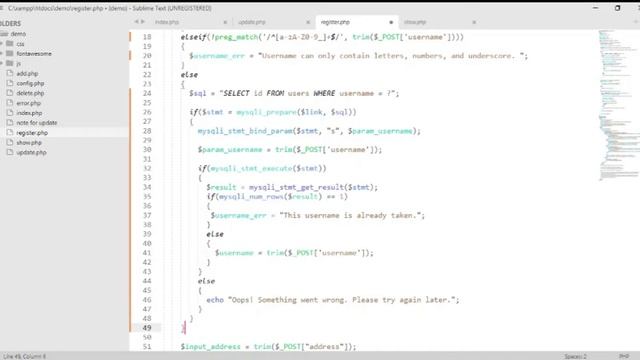 PHP MYSQL User Registration смотреть онлайн