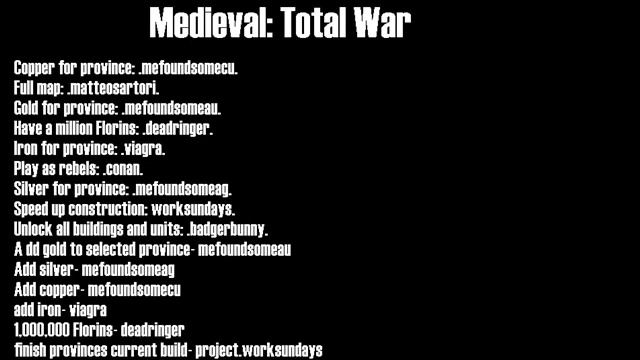 Shogun: Total War, Medieval: Total War, Medieval: Total War- Viking Invasion, Rome: Total War Codes смотреть онлайн