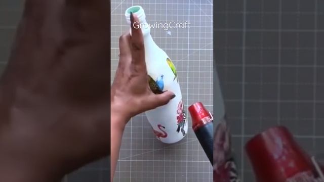 Decoupage on glass bottle - Decoupage Art for beginners - chalk paint смотреть онлайн