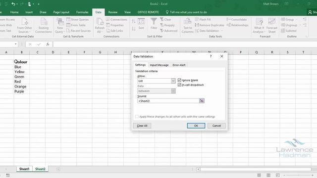 Data Validation Lists in Microsoft Excel смотреть онлайн