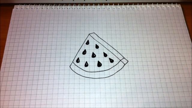 Простые рисунки #152 Как нарисовать арбуз ? смотреть онлайн