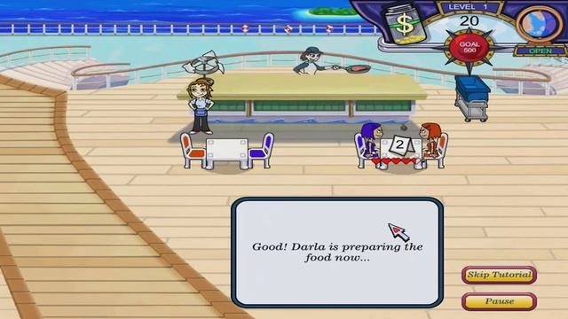 Diner Dash 3: Flo on the Go Walkthrough - Level #1 - Cruise Ship - Basics смотреть онлайн