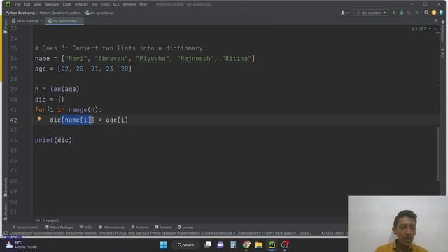 How to merge two list into dictionary | Practice questions dictionary 3 |#python #coding #learnings смотреть онлайн