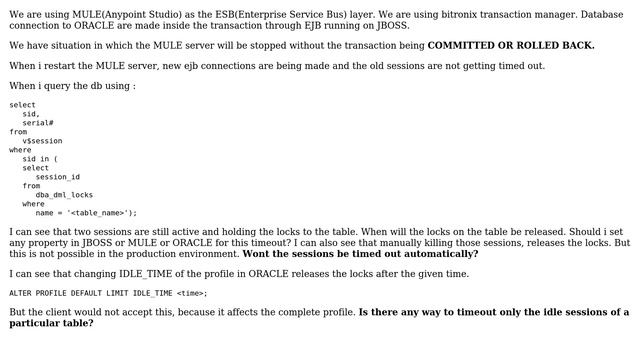 Databases: Oracle - Session still holding the locks смотреть онлайн