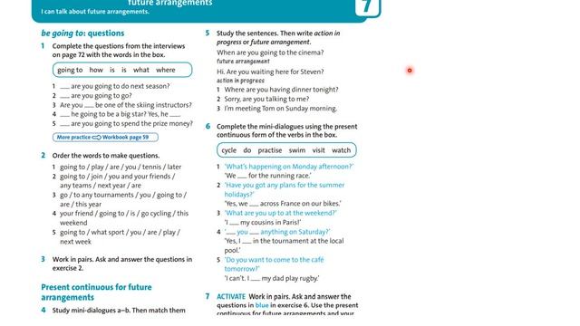 Ағылшын тілі 7 сынып English Plus Student`s book p 96-97, Workbook p 70-71 жауаптарымен смотреть онлайн