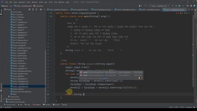 26.12 giải bài tập string java 26 - tuhoc.cc lập trình java cơ bản смотреть онлайн
