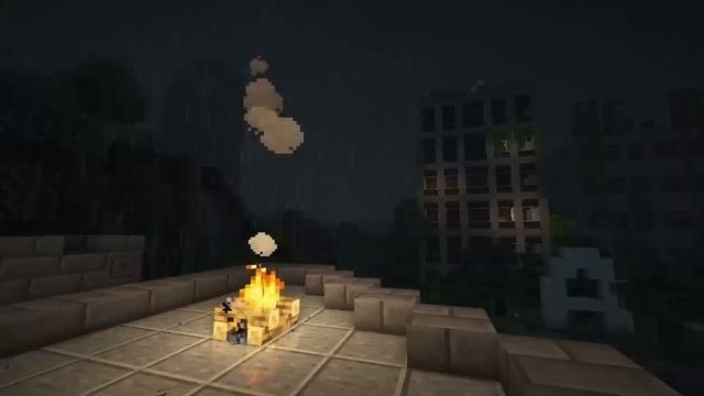 Minecraft But Youre Camping In The Last Of Us | Study Sleep Relax | 10 Hours Music And Rain Sounds