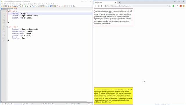 CSS Tutorial - 31 - Static vs Fixed Positioning смотреть онлайн