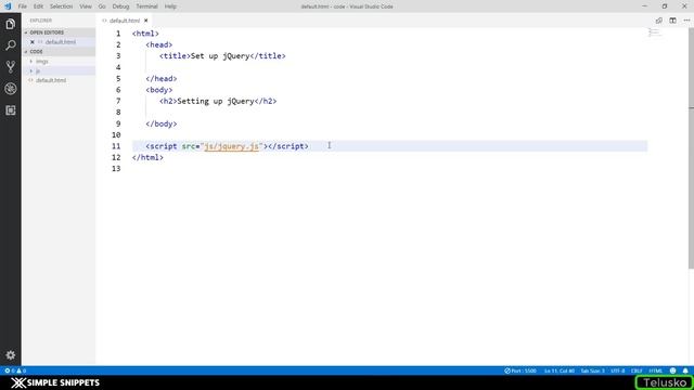 #36 Introduction to jQuery library | Setting jQuery in Project смотреть онлайн