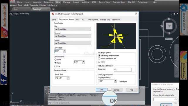 Dimensions style| Arrow sizes,text sizes and unit changes in AutoCAD|AutoCAD tutorial in tamil|CTCT смотреть онлайн