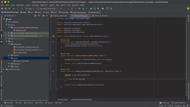 Create Option Menu in Android | Click Listener on Menu Items Android | Android Studio смотреть онлайн