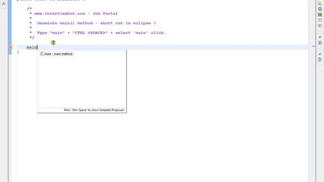 GENERATE JAVA MAIN METHOD IN ECLIPSE смотреть онлайн