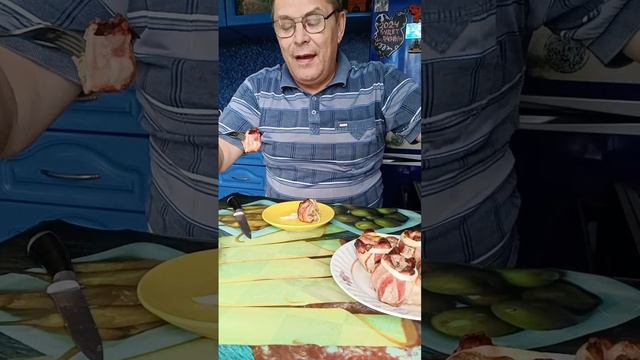 Мясные мешочки с сыром и грибами. смотреть онлайн