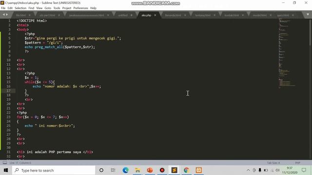Belajar PHP : loop PHP, fungsi PHP , array PHP , RegEx PHP смотреть онлайн