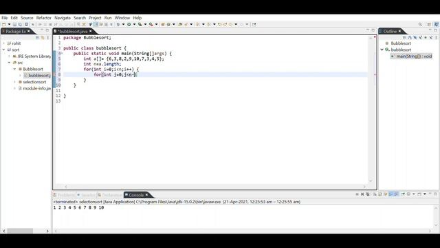 BUBBLE SORT || Sorting Algorithm || Implementation in JAVA ||Codemonk. смотреть онлайн