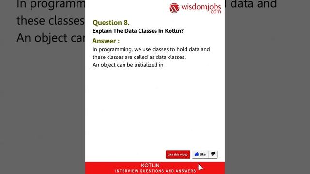Kotlin Interview Questions and Answers 2019 | Kotlin Interview Questions | Wisdom IT Services смотреть онлайн
