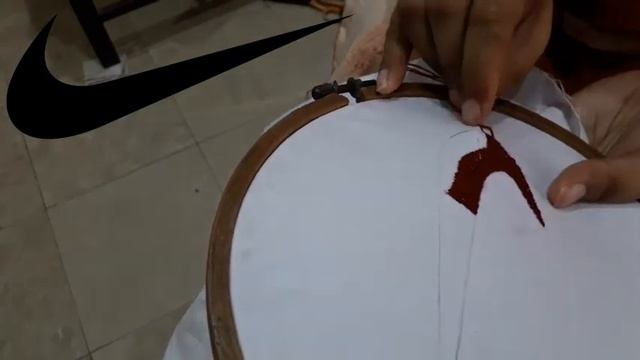 Hand Embroidery | Filling Nike Logo | Nike Logo