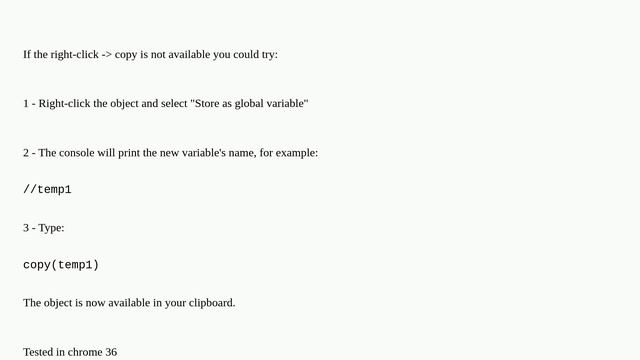 Copy JSON from console.log in developer tool to clipboard? смотреть онлайн