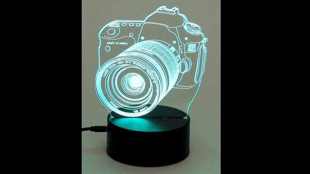 Светильник ночник "3D-Фотоаппарат" на пластиковой подставке, с включателем USB смотреть онлайн