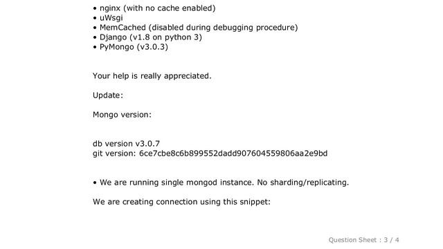 Django : PyMongo find query returns empty/partial cursor when running in a Django+uWsgi project смотреть онлайн