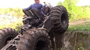 Первый выезд лодки на колесах) Бортоповоротный вездеход от Нивоводца.