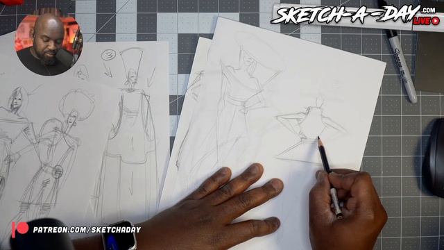 Sketch A Day LIVE - Sunday Hangs + Weekly Sketch Challenge - FASHION смотреть онлайн