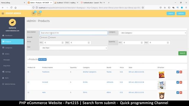 #215 PHP Ecommerce website development | Search form submit | MVC OOP - Quick programming смотреть онлайн