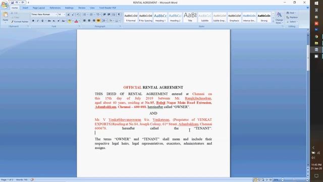 Rental Agreement Draft | Office | Residential Monthly Rental Agreement | வாடகை ஒப்பந்த பத்திரம் смотреть онлайн