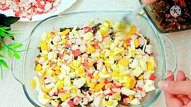 Вы пробовали такой салат ? Салат с морской капустой и крабовыми палочками.. ЛЕГКО ГОТОВИТЬ смотреть онлайн
