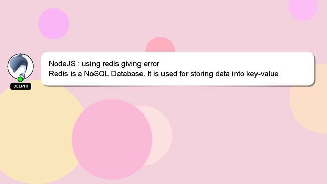 NodeJS : using redis giving error смотреть онлайн