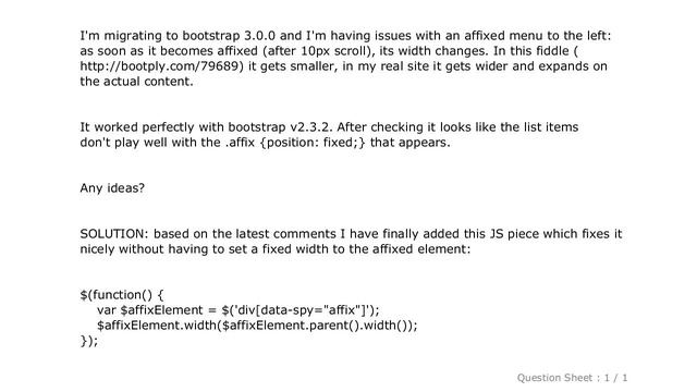 CSS : Bootstrap 3.0 affix with list changes width смотреть онлайн