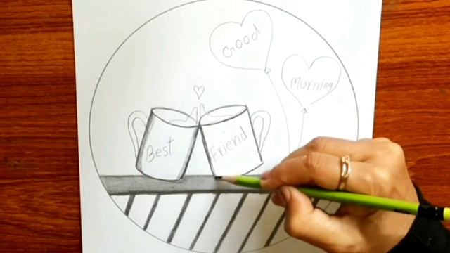 Best Friend Drawing / Good Morning Drawing / BFF Drawing Easy Step by Step / Pencil Sketch Drawing смотреть онлайн