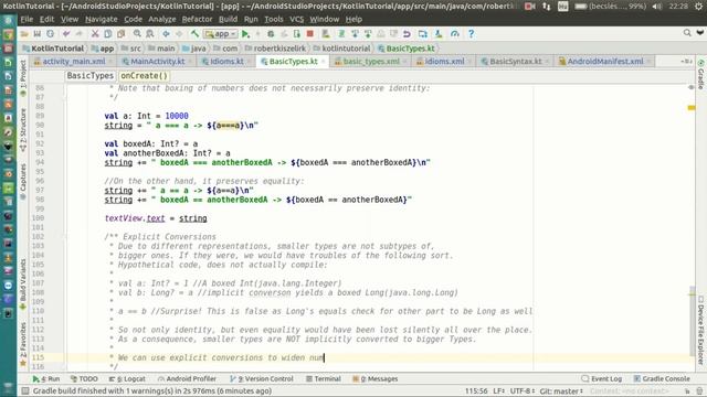 Android Kotlin Tutorial #033 - Basic Types - Numbers - Explicit Conversions смотреть онлайн