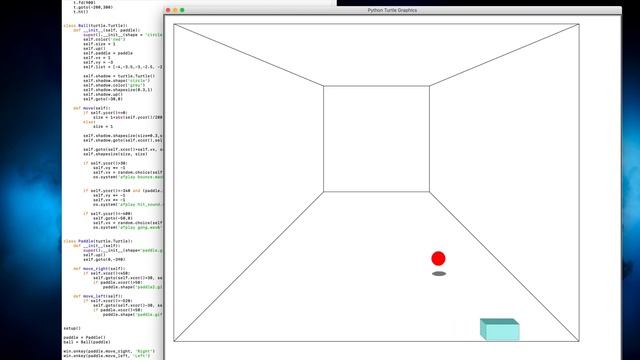 Simple Pong 3D with python 3 and Turtle смотреть онлайн