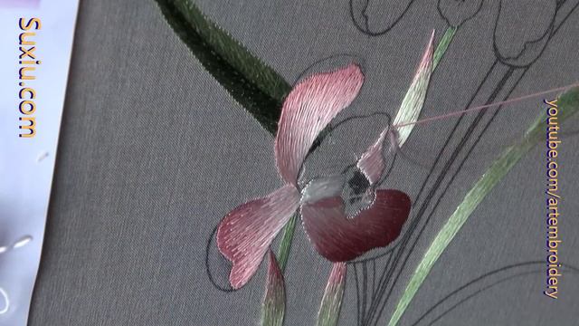 Hand embroidery chinese suzhou embroidery orchid(3) (broderie ricami) смотреть онлайн