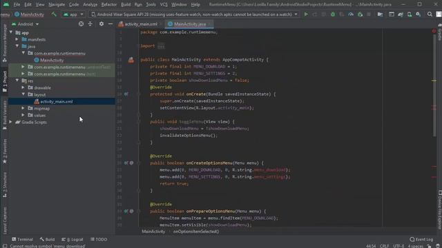 【ANDROID STUDIO】 Runtime Menu смотреть онлайн