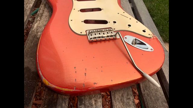 Joe's Vintage Guitars RELIC Strat body Tangerine pearl metalic pearl смотреть онлайн