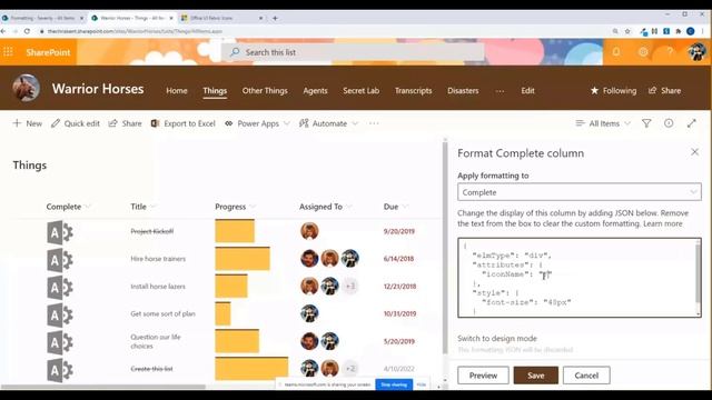 Using icons with list column and view formatting смотреть онлайн
