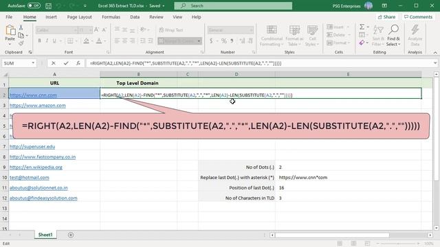 How to Extract Top Level Domain from URL or Email address in Excel - Office 365 смотреть онлайн