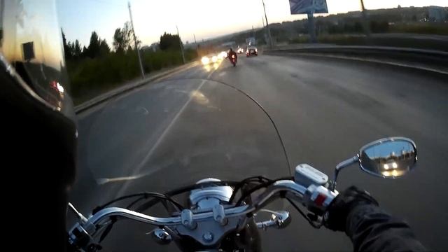 Покатуха со спортом/riding cruiser with sport bike Honda FireBlade/Мотоциклы смотреть онлайн