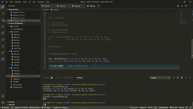 Day 3 Session 3: Introduction to NumPy in python | What is multi dimensional array? смотреть онлайн