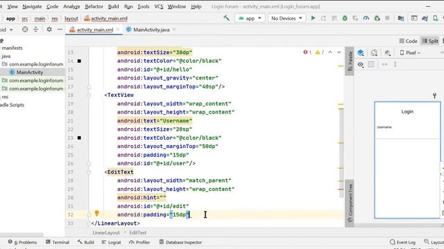 Simple Login forum demo in android studio XML смотреть онлайн