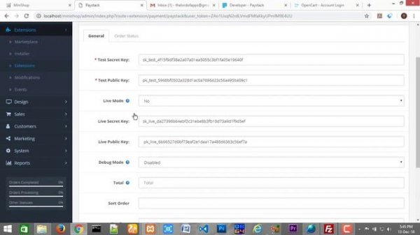 How to integrate paystack payment processor to opencart and accept real money