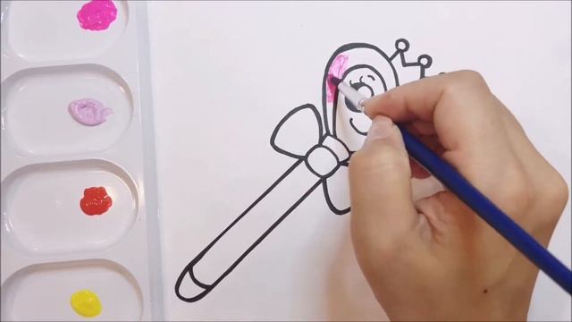 Cute glitter magic wand drawing and coloring! easy and fun art for kids 【magic drawing】 смотреть онлайн
